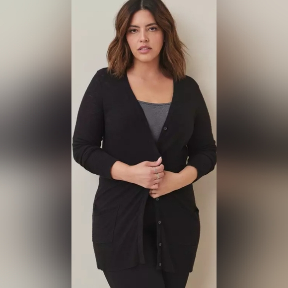 torrid Sweaters - Torrid Slub Boyfriend Cardigan Button-Front Sweater, BNWT, Size 2X